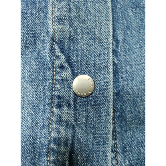 Rag & Bone 100% Cotton Long Sleeve Nico Denim Y2K Jacket Worn Indigo Size XS - Picture 9 of 10